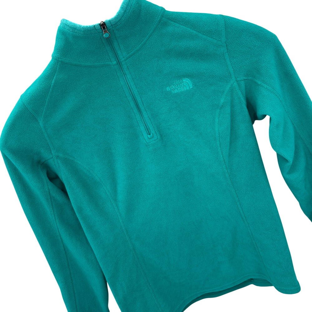 The North Face TKA 100 Womens XS Teal Turquoise Quarter Zip Fleece Pullover